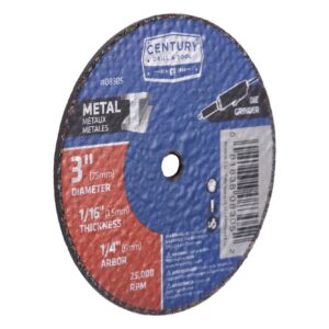 Century 3 in Dia, 1/16 in Thick, 1/4 in Arbor Type 1A (Thin Metal Cutting)