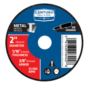 Century 2 in Dia, 1/16 in Thick, 3/8 in Arbor Type 1A (Thin Metal Cutting) - 3-Pack