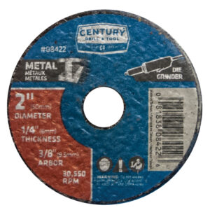 Century 2 in Dia, 1/4 in Thick, 3/8 in Arbor Type 1A (Metal Grinding) - 3-Pack