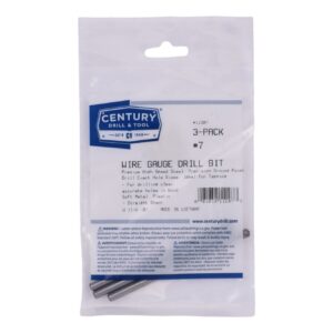 Century #7, 3 5/8 OAL, 118 deg Wire Gauge Drill Bits - 3 Pro Pack