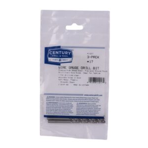 Century #17, 3 3/8 OAL, 118 deg Wire Gauge Drill Bits - 3 Pro Pack