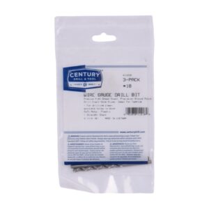 Century #18, 3 1/4 OAL, 118 deg Wire Gauge Drill Bits - 3 Pro Pack