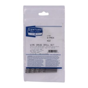 Century #22, 3 1/8 OAL, 118 deg Wire Gauge Drill Bits - 3 Pro Pack