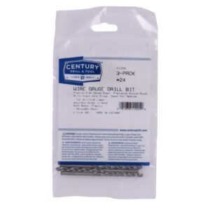 Century #24, 3 1/8 OAL, 118 deg Wire Gauge Drill Bits - 3 Pro Pack