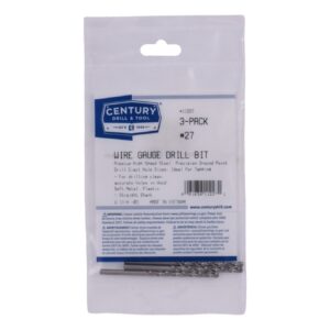 Century #27, 3 in OAL, 118 deg Wire Gauge Drill Bits - 3 Pro Pack