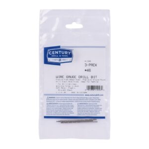 Century #46, 2 1/8 in OAL, 118 deg Wire Gauge Drill Bits - 3 Pro Pack