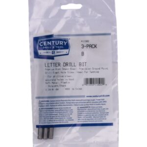 Century Letter B, 4 in OAL Letter Gauge Drill Bits - 3 Pro Pack