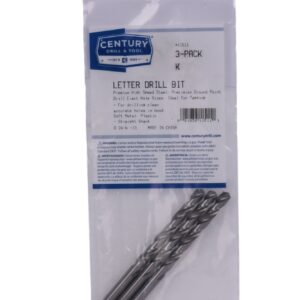 Century Letter K, 4 1/4 in OAL Letter Gauge Drill Bits - 3 Pro Pack