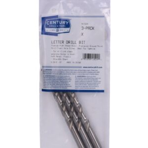 Century Letter X, 5 1/8 in OAL Letter Gauge Drill Bits - 3 Pro Pack