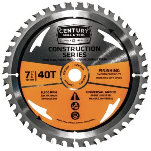 Century 7 1/4 in x 40T x 5/8 in-DKO General Construction Finishing Saw Blade