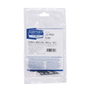 Century 5/64 in,  11/16 in CL, 1 11/16 in OAL Fractional Screw Machine Length Drills - 12 Pro Pack