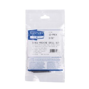 Century 3/32 in, 3/4 in CL, 1 3/4 in OAL Fractional Screw Machine Length Drills - 12 Pro Pack