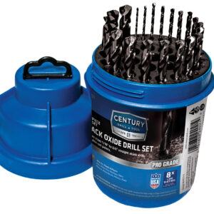Century 21-Piece, 135 Deg Pro Grade Black Oxide Drill Bit Set - Drill Pod