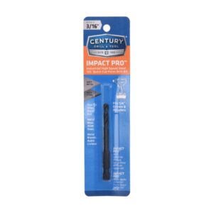 Century 3/16 in, 2 7/8 in OAL Impact Pro Black Oxide Drill Bit