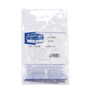 Century 9/64 in, 2 7/8 in OAL, 135 Deg Charger Drill Bits - 6 Pro Pack