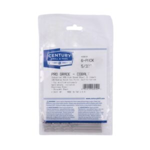 Century 5/32 in, 3 1/8 in OAL Pro Grade Cobalt Drill Bits - 6 Pro Pack