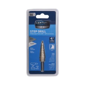 Century 3/16 - 1/2 in, #4, 1/8 in Step Depth, 1/4 in Shank High Speed Steel Step Drill Bit