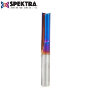 Amana Tool Solid Carbide Spektra™ Extreme Tool Life Coated Double Straight 'V' Flute Plastic Cutting 1/4 Dia x 1/4 Inch Shank
