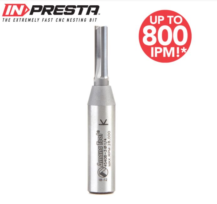 New! Amana Tool CNC InPresta™ Straight Plunge High Production Router Bit Edge of Arlington