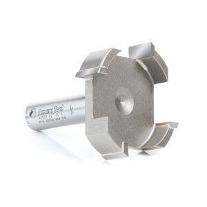 Amana Tool Carbide-Tipped Spoilboard Surfacing, Rabbeting, Flycutter, Slab Leveler, Surface Planer & Flattening 2 Dia x 1/2 x 1/2 Inch Shank Router Bit