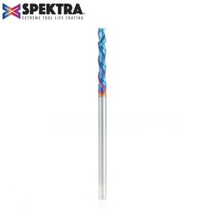 Amana Tool CNC Solid Carbide Spektra™ Extreme Tool Life Coated Compression Spiral 3 Flute x 1/8 Dia x 13/16 x 1/8 Shank