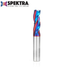 Amana Tool Solid Carbide Spektra™ Extreme Tool Life Coated Spiral Plunge 1/2 Dia x 1-1/2 x 1/2 Inch Shank Upcut, 3-Flute