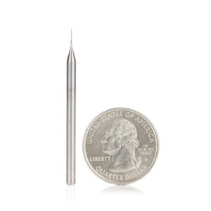Amana Tool Solid Carbide Spiral Plunge 1/64 Dia x 3/32 x 1/8 Shank x 2 Inch Long Upcut