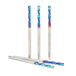 Amana Tool CNC Solid Carbide Spektra™ Extreme Tool Life Coated Compression Spiral 1/8 Dia x 13/16 Inch x 1/8 Shank - Five Pack