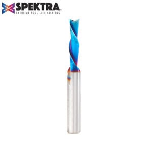Amana Tool  Solid Carbide Spektra™ Extreme Tool Life Coated Spiral Plunge 3/16 Dia x 3/4 x 1/4 Inch Shank Downcut