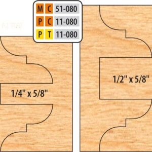 Freeborn (8-Piece Cutter Sets) Double Sided Cope and Pattern - 3/4"  Bore (Mini-Pro), 2-15/16"  Dia, 3-Wing