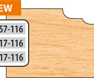 Freeborn Door Edge Top Cutter 3/4 to 7/8" Material (32 mm Hinge System) - 1-1/4" Bore (Pro-Line), 3-wing, 3-1/16" Minor Dia