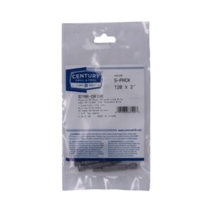 Century T20 x 2" Length S2 Steel Star Screwdriving Bit - 5 Pro Pack