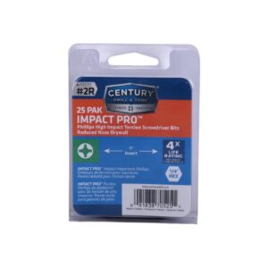 Century #2R x 1" Length Impact Pro™ Drywall Screwdriving Bit – 25 Piece Pack