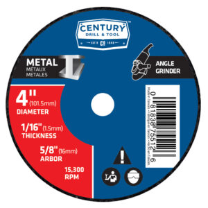 Century 4 in Dia, 1/16 in Thick, 5/8 in Arbor Type 1A (Thin Metal Cutting)