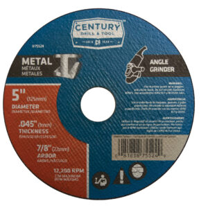 Century 5 in Dia, .045 in Thick, 7/8 in Arbor Type 1A (Thin Metal Cutting)