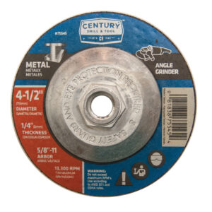 Century Type 27 (Metal) 4 1/2″ Dia, 1/4″ Thick, 5/8 in - 11 Arbor Depressed Center Grinding Wheel