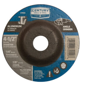 Century Type 27 (Aluminum) 4 1/2″ Dia, 1/4″ Thick, 7/8 in Arbor Depressed Center Grinding Wheel
