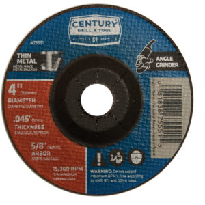 Century Type 27A (Thin Metal Cutting) 4″ Dia, .045″ Thick, 5/8 in Arbor Depressed Center Grinding Wheel