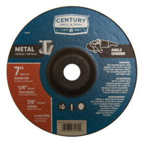 Century Type 27 (Metal) 9″ Dia, 1/4″ Thick, 5/8 in - 11 Arbor Depressed Center Grinding Wheel