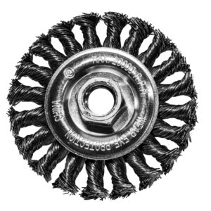 Century 4 in, Cable Twist, Coarse, 5/18 in - 11 Arbor Angle Grinder Wire Wheel