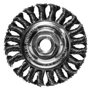 Century 6 in, Knot, Coarse, 5/8 in -11 Arbor Angle Grinder Wire Wheel