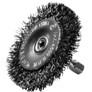 Century 3 in, Coarse, Crimped, 1/4 in Shank Drill Radial Wire Brush