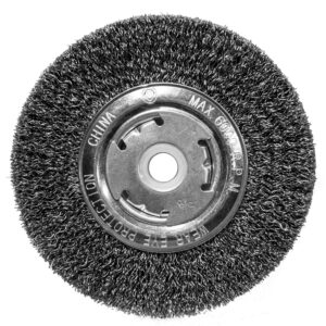 Century 5 in, Coarse, Crimped, 1/2 in / 5/8 in Arbor Bench Grinder Wire Wheel - Wide Face
