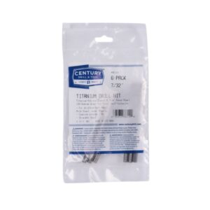 Century 7/32 in, 3 3/4 in OAL, 135 deg Titanium Drill Bits - 6 Pro Pack