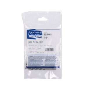Century 9/64 in, 2 7/8 in OAL, 135 deg HSS Drill Bits - 12 Pro Pack
