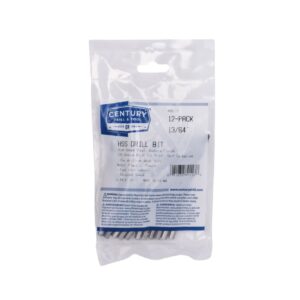 Century 13/64 in, 3 5/8 in OAL, 135 deg HSS Drill Bits - 12 Pro Pack