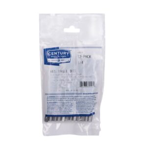 Century 1/4 in, 4 in OAL, 135 deg HSS Drill Bits - 12 Pro Pack