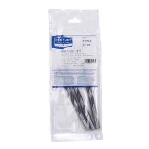 Century 27/64 in, 5 3/8 in OAL, 135 deg HSS Drill Bits - 3 Pro Pack