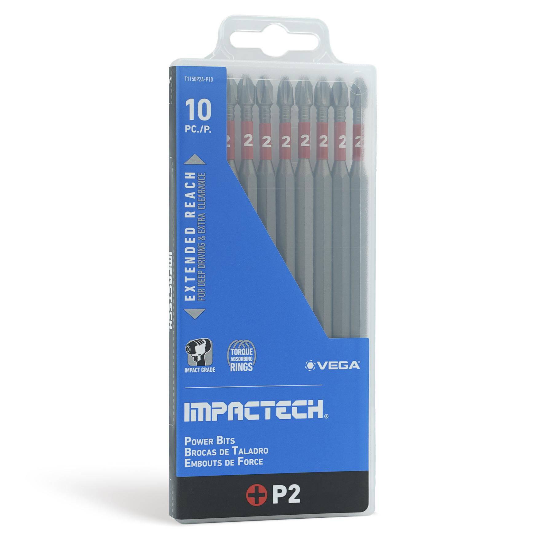 Vega Impactech #2 Tips x 6 in Length Impactech Phillips Power Bits ...