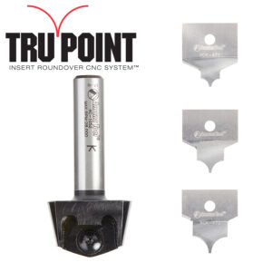 Amana Tool 4-Piece Tru Point Roundover Insert CNC System 1/2 Inch Shank Router Bit Set